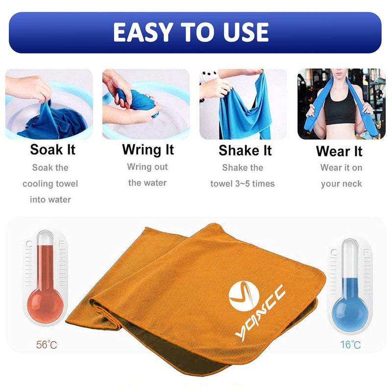 YQXCC Cooling Towels | 4 Pack 47"x12" | Ice Cool for Neck | Microfiber Soft Breathable Chilly | for Yoga, Sports, Golf, Gym, Camping, Running, Fitness, Workout & More Activities - Image 4